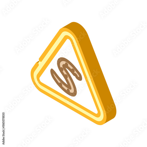 warning symbol worm parasite isometric icon vector. warning symbol worm parasite sign. isolated symbol illustration