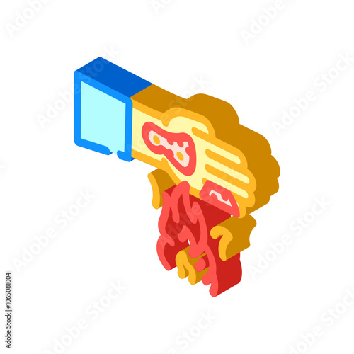 burns household injury accident isometric icon vector. burns household injury accident sign. isolated symbol illustration