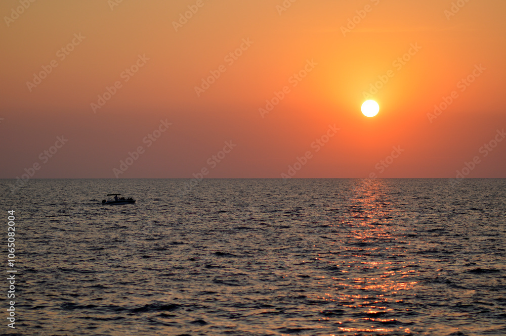 Obraz premium sunset by the Adriatic Sea in Poreč, Croatia