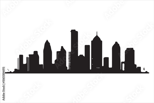 Wallpaper Mural Boston Skyline Silhouette Print, 
Minimalist Boston Cityscape Silhouette Art vector Torontodigital.ca