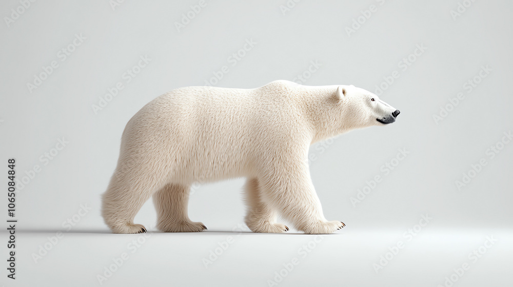Fototapeta premium Polar bear, white isolate background