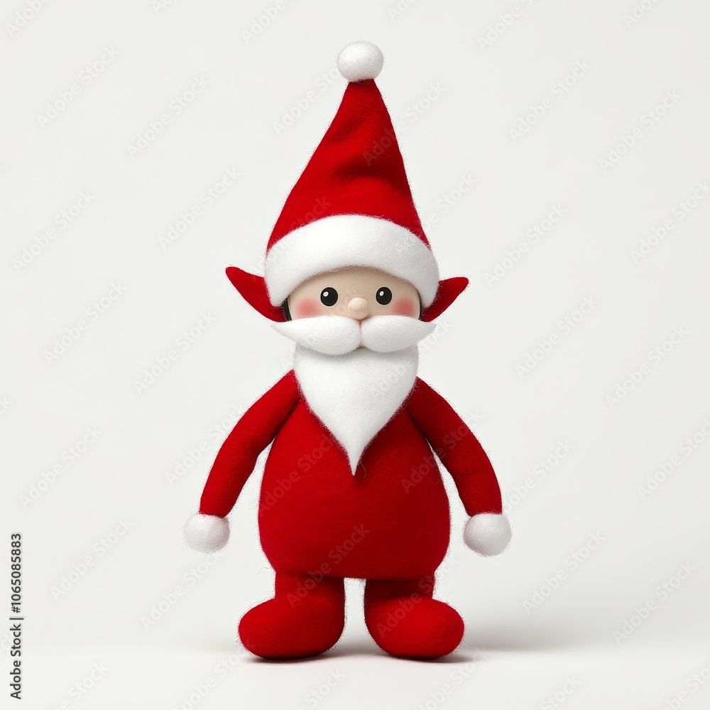 Colorful Santa Claus toy figure with a classic red suit and hat against a white isolated background. Colorful Santa Claus toy figure with a classic red suit and hat against a white isolated background.