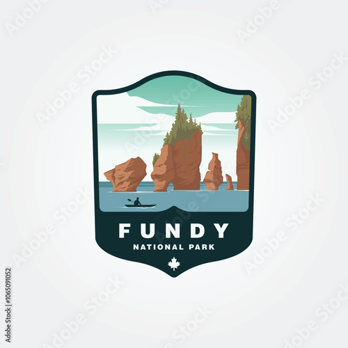 fundy national park vintage logo illustration design, collection of canada national park deisgn