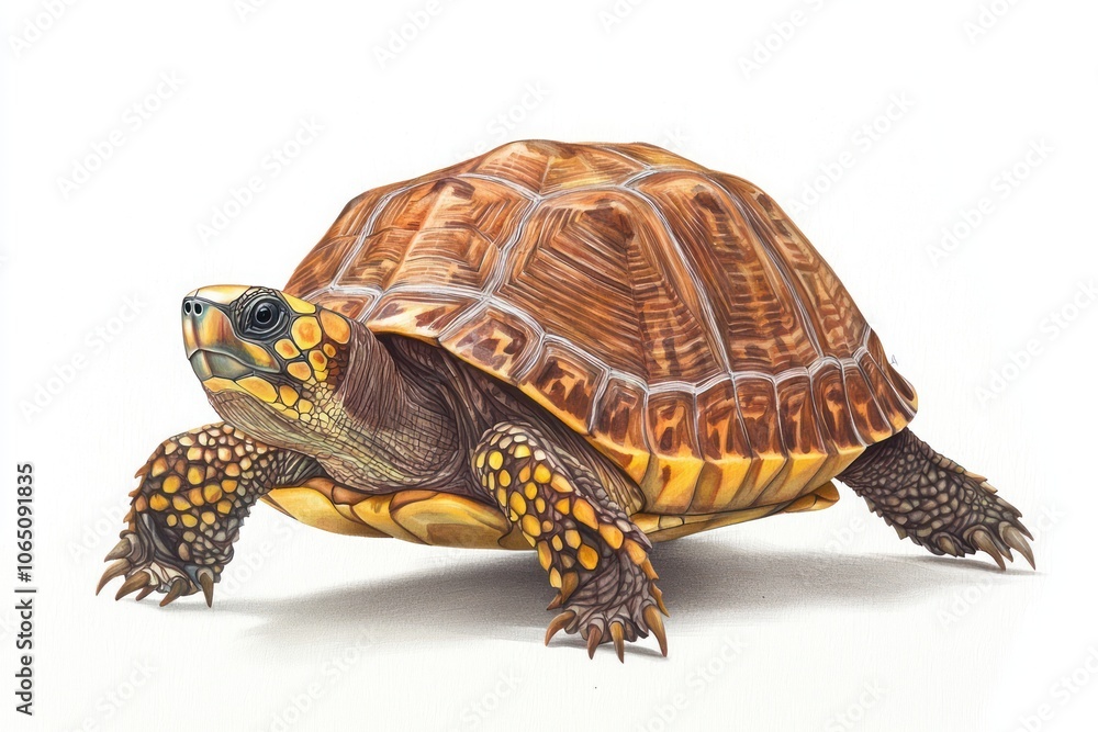 Obraz premium Coahuilan Box Turtle illustration in natural colors