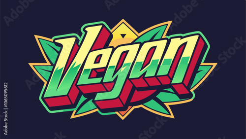 Vibrant vegan typography design for t-shirt graphics