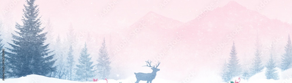Whimsical Winter Wonderland with Swirling Snow Whimsical Winter Wonderland with Swirling Snow