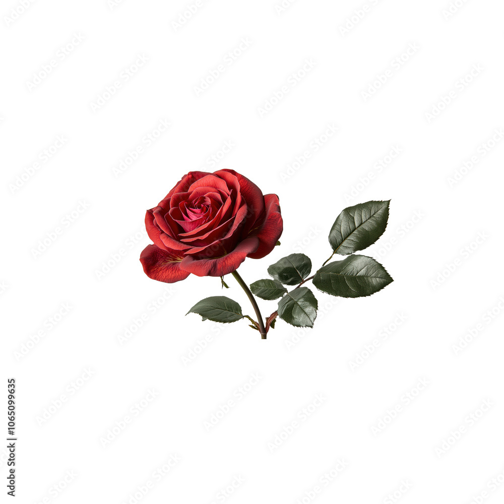 Fototapeta premium red rose isolated on white background