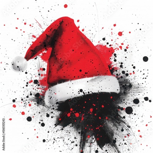 Wallpaper Mural Simple Hand Drawn Santa Hat in Minimalist Style Torontodigital.ca