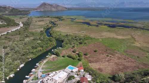 Aerial view of Skadar Lake, Virpazar, Montenegro