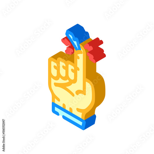 pinches household injury accident isometric icon vector. pinches household injury accident sign. isolated symbol illustration