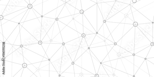 Abstract geometric background with connecting dots and lines with low poly triangle shapes. Polygonal Mesh Background Vector design digital technology concept Global network connection data structure.