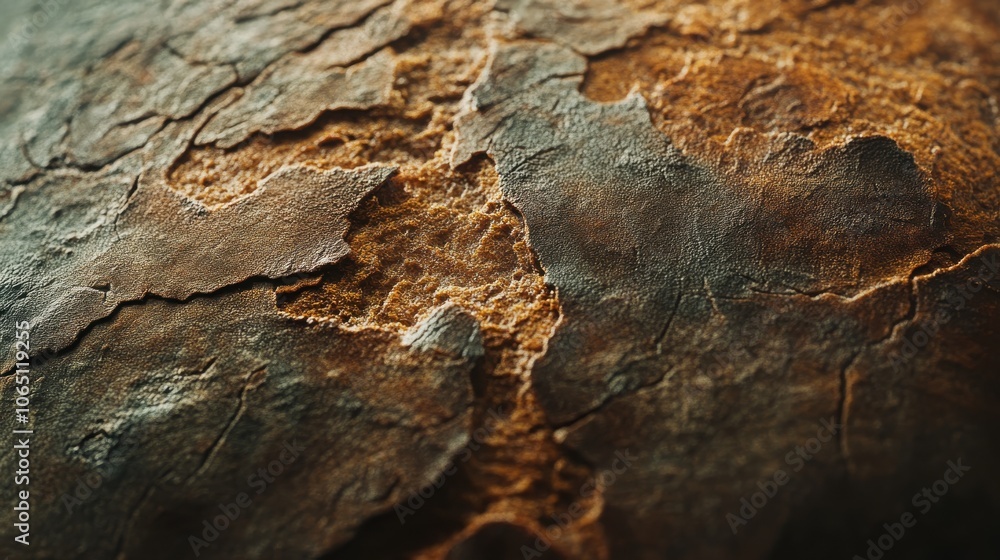 Obraz premium A close-up view of dry, cracked earth showcases intricate natural patterns. The rich colors and textures highlight the beauty of arid landscapes, evoking a sense of resilience and life.
