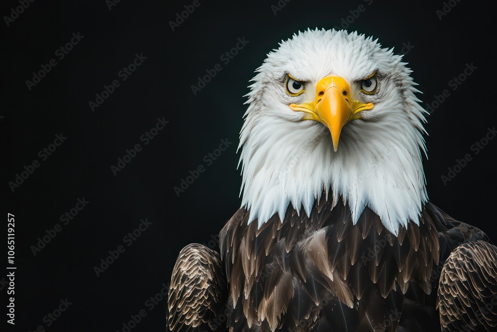 Obraz premium Front-facing bald eagle with a commanding presence
