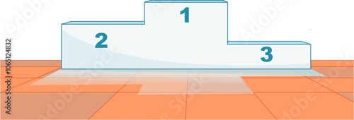 Champion podium. Winner first second third fourth fifth 1. 2. 3. steps. Top three. Indoor games, sports.  ranking leaderboard platforms ceremony. Handball, 
 basketball, volleyball, swimming. Vector 