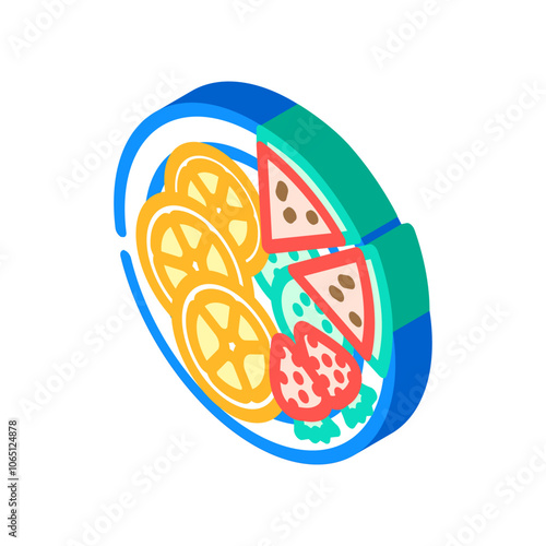 fruit platter raw foodist isometric icon vector. fruit platter raw foodist sign. isolated symbol illustration