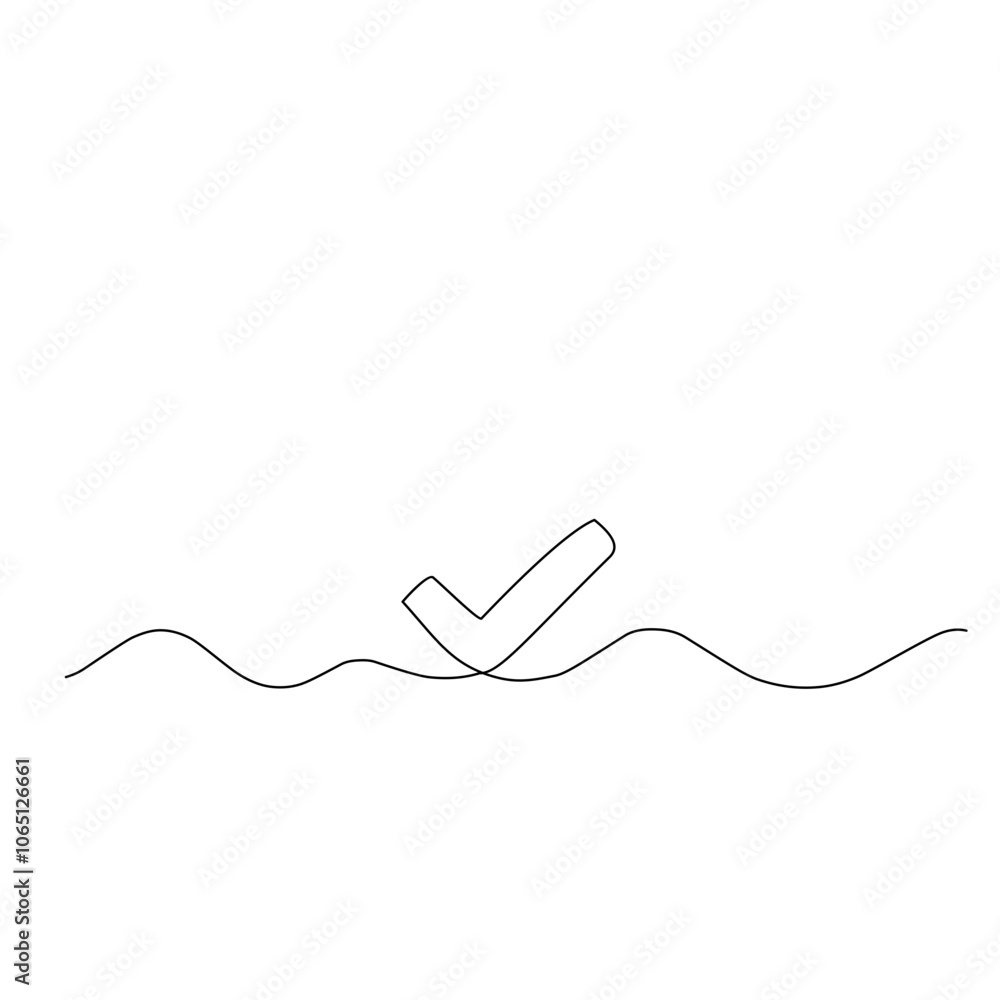 check mark one line drawing check mark one line drawing