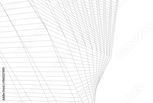 Abstract architecture vector 3d drawing