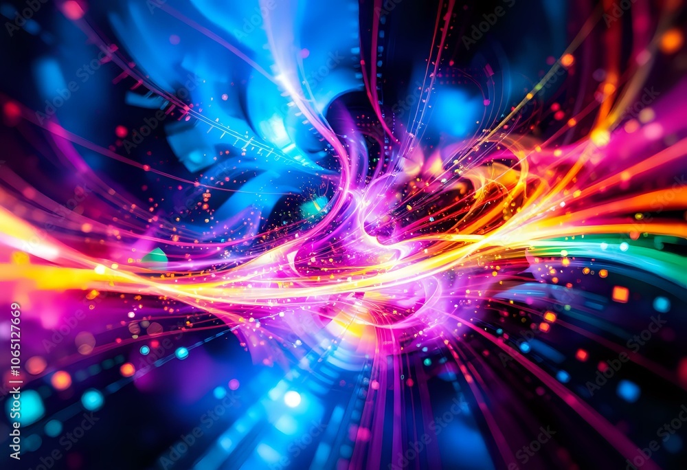 Obraz premium Abstract Data Stream - Vibrant Hues