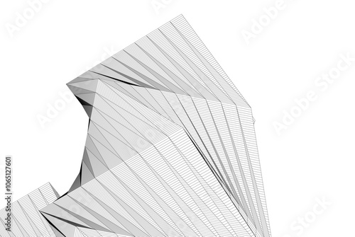 Abstract architecture vector 3d drawing