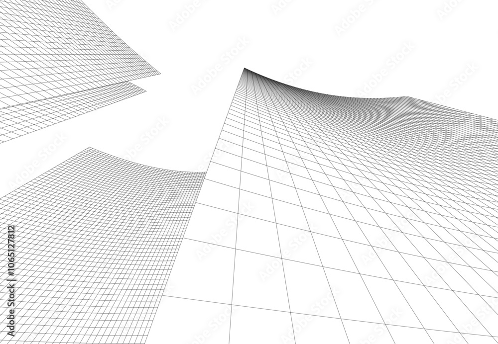 Fototapeta premium Abstract architecture vector 3d drawing