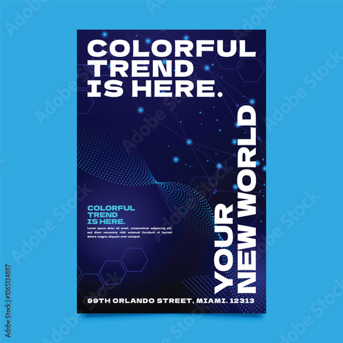 Digital technology abstract vertical flyer template