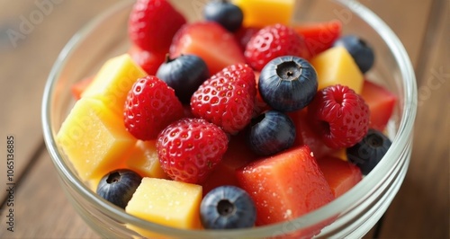 Vibrant mixed berry and fruit salad photo