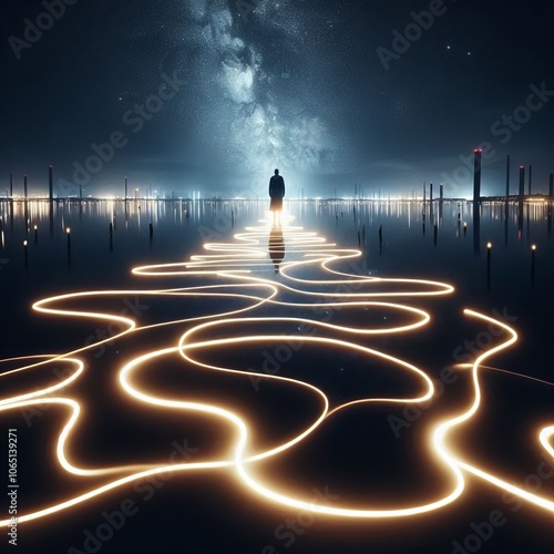 Illuminated Path A luminogram of a person or object capturing th