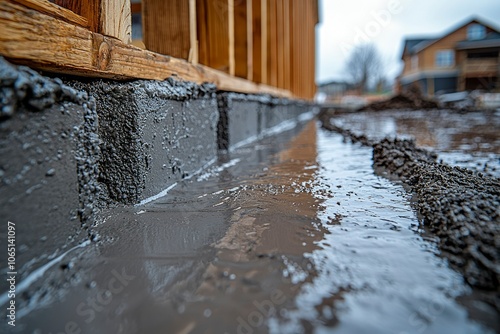Water Puddling Around Foundation of New Home Construction