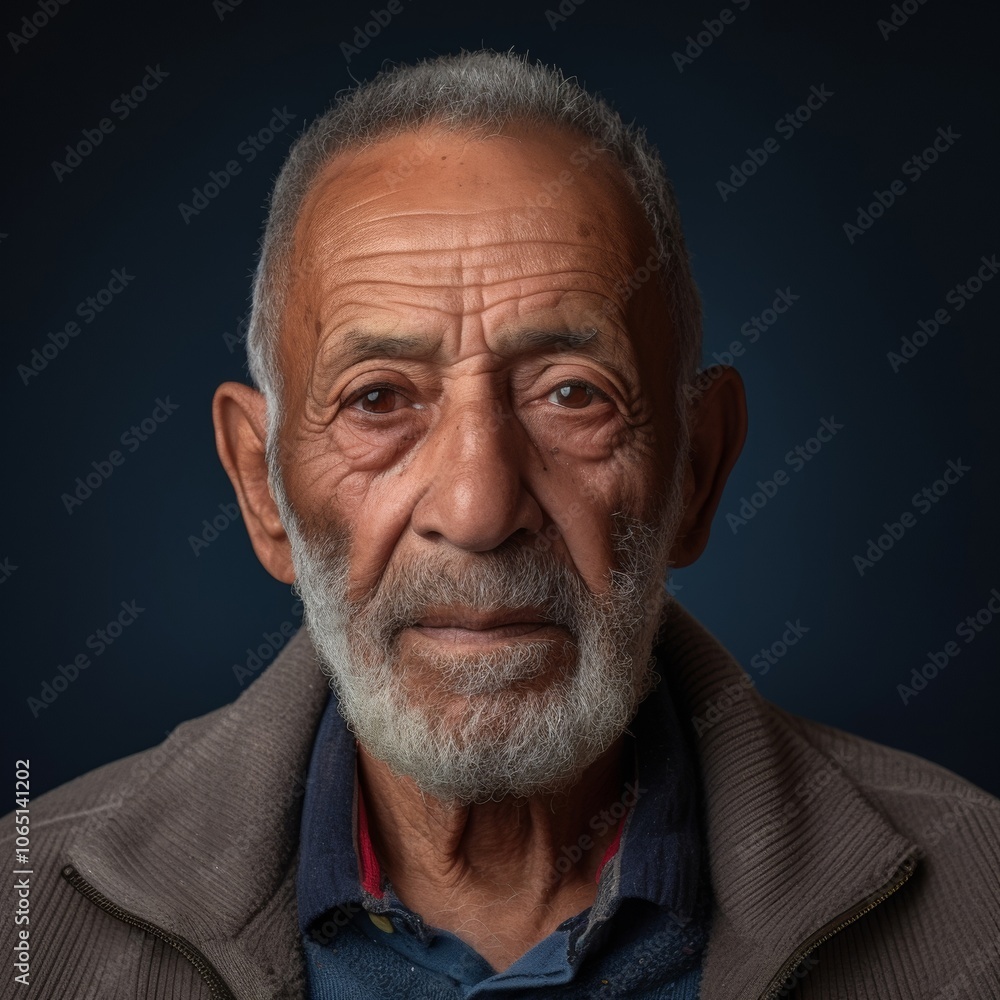 Obraz premium Casual portrait of elderly Egyptian man with diverse background emphasizing cultural heritage