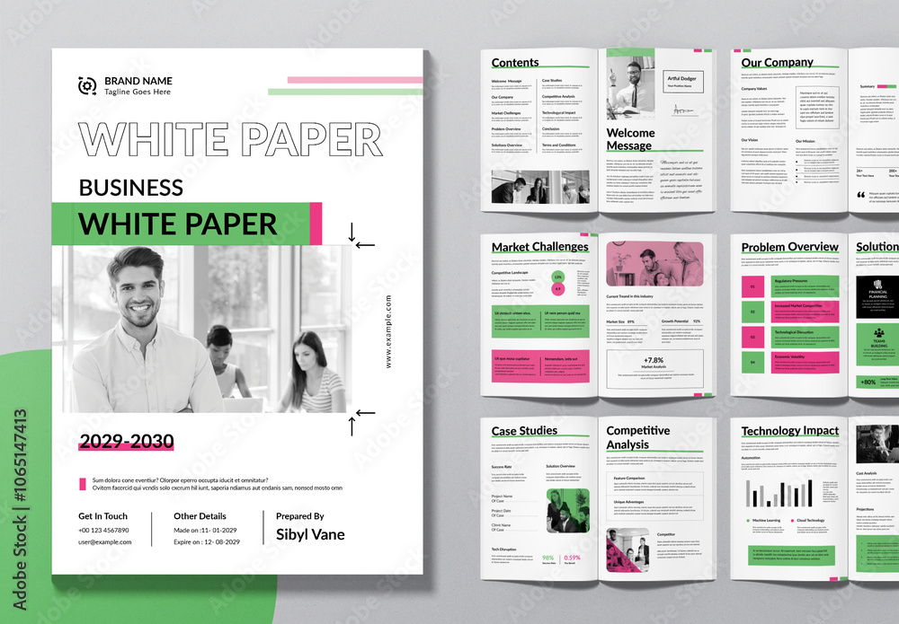 White Paper Template Layout Stock Template | Adobe Stock