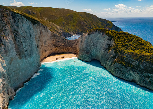 Navagio Beach in Zakynthos, Greece photo