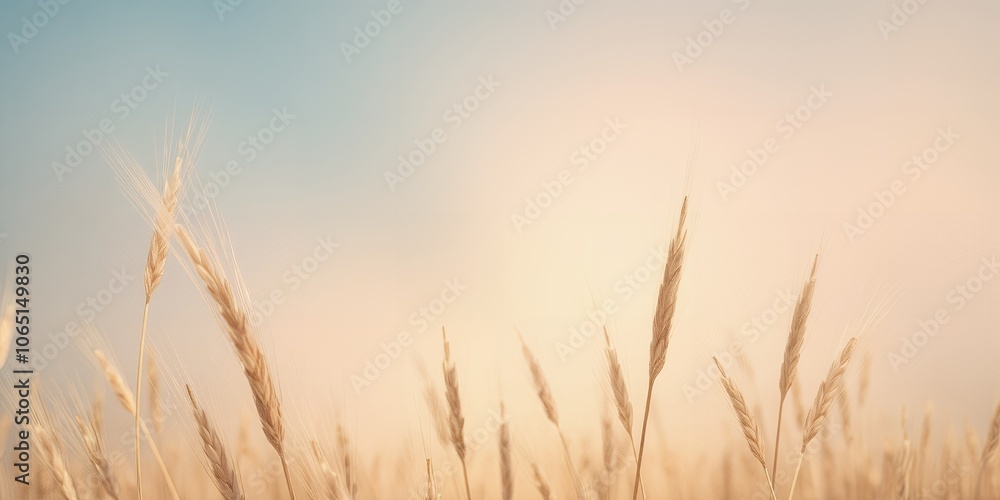 Close-up of wheat stalks reaching towards the sky. Close-up of wheat stalks reaching towards the sky.