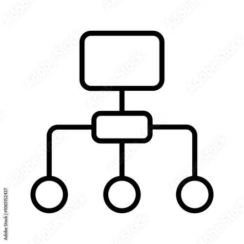 Hierarchy structure line vector icon color editable