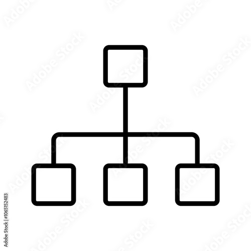 Hierarchy structure line vector icon color editable