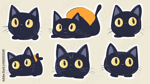 Wallpaper Mural Cute Cartoon Black Cats Collection Torontodigital.ca