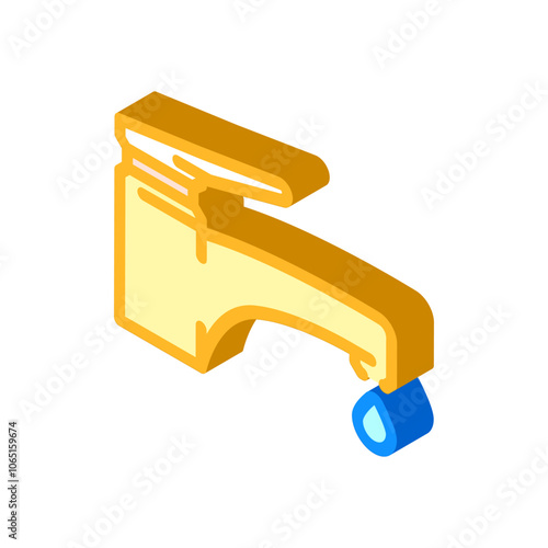 dripping faucet water saving isometric icon vector. dripping faucet water saving sign. isolated symbol illustration