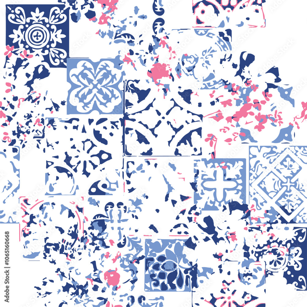 Obraz premium Seamless grunge ethnic pattern,ikat pattern,geomatric.