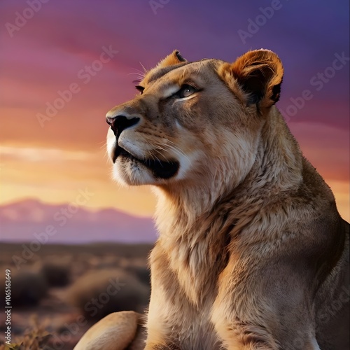 Lioness close-up. lion in the wild