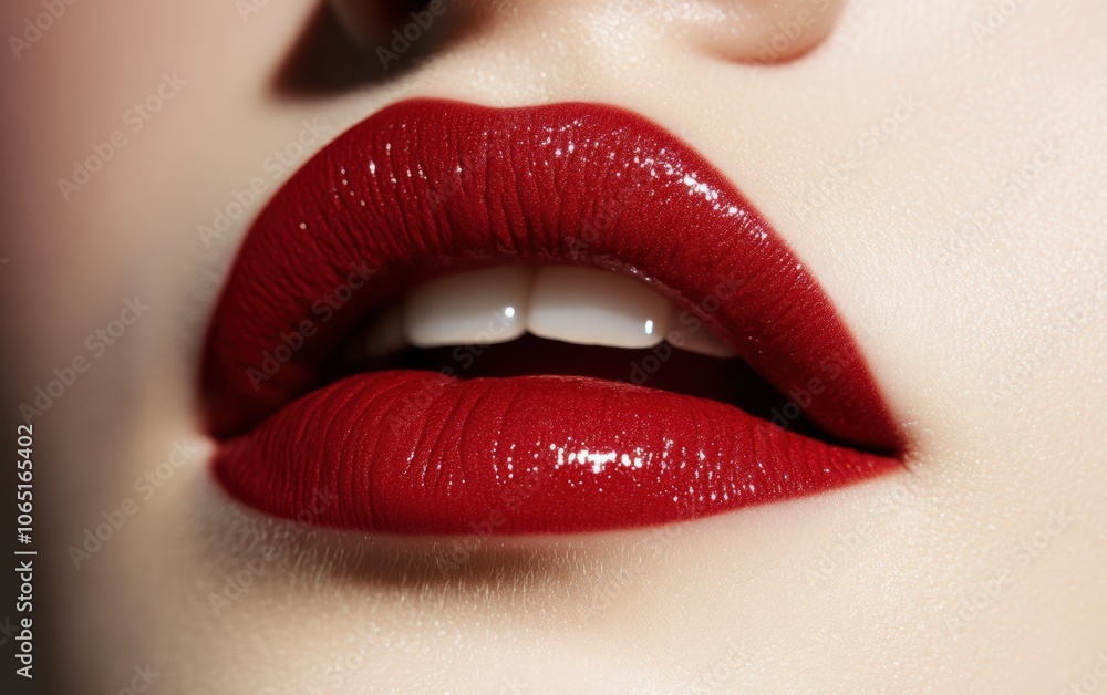 Obraz premium beautiful colored lips on a white background 