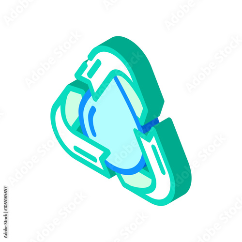 recycling water saving isometric icon vector. recycling water saving sign. isolated symbol illustration