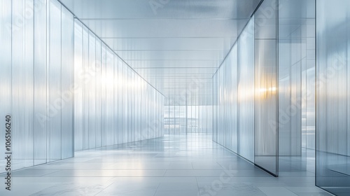 Wallpaper Mural A close-up study of reflective transparent aluminum panels, showcasing their smooth white surface and highlighting their application in modern building facades Torontodigital.ca