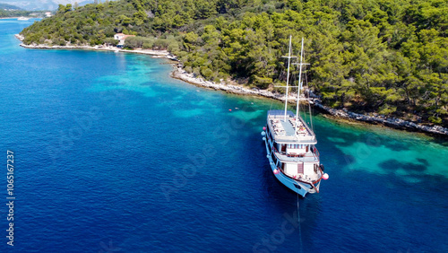 Wallpaper Mural Lumbarda, korcula, Croatia, aerial drone view. Torontodigital.ca