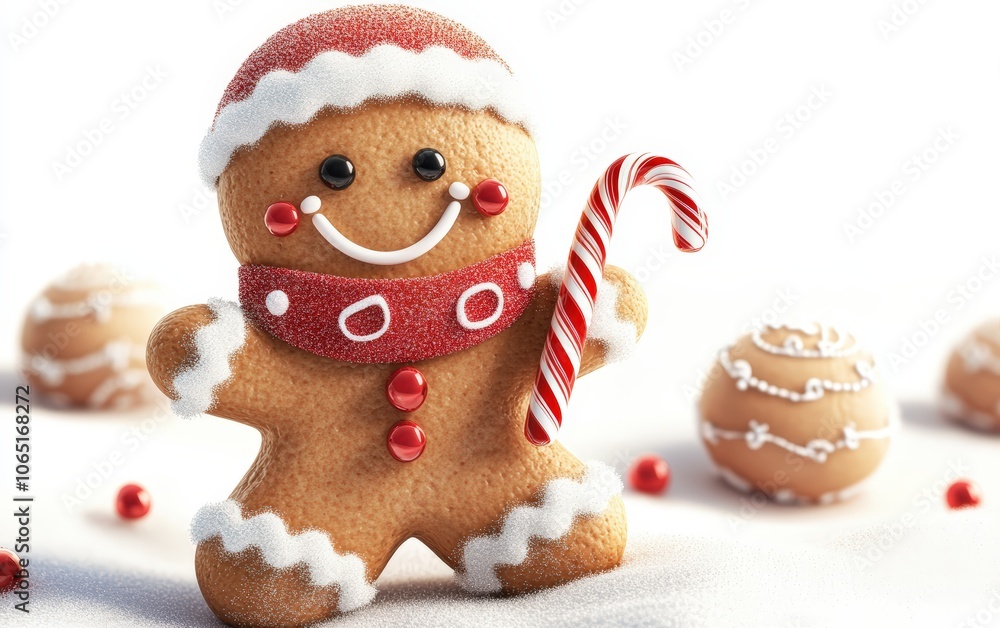 Fototapeta premium 3d christmas charachter on a clean white background