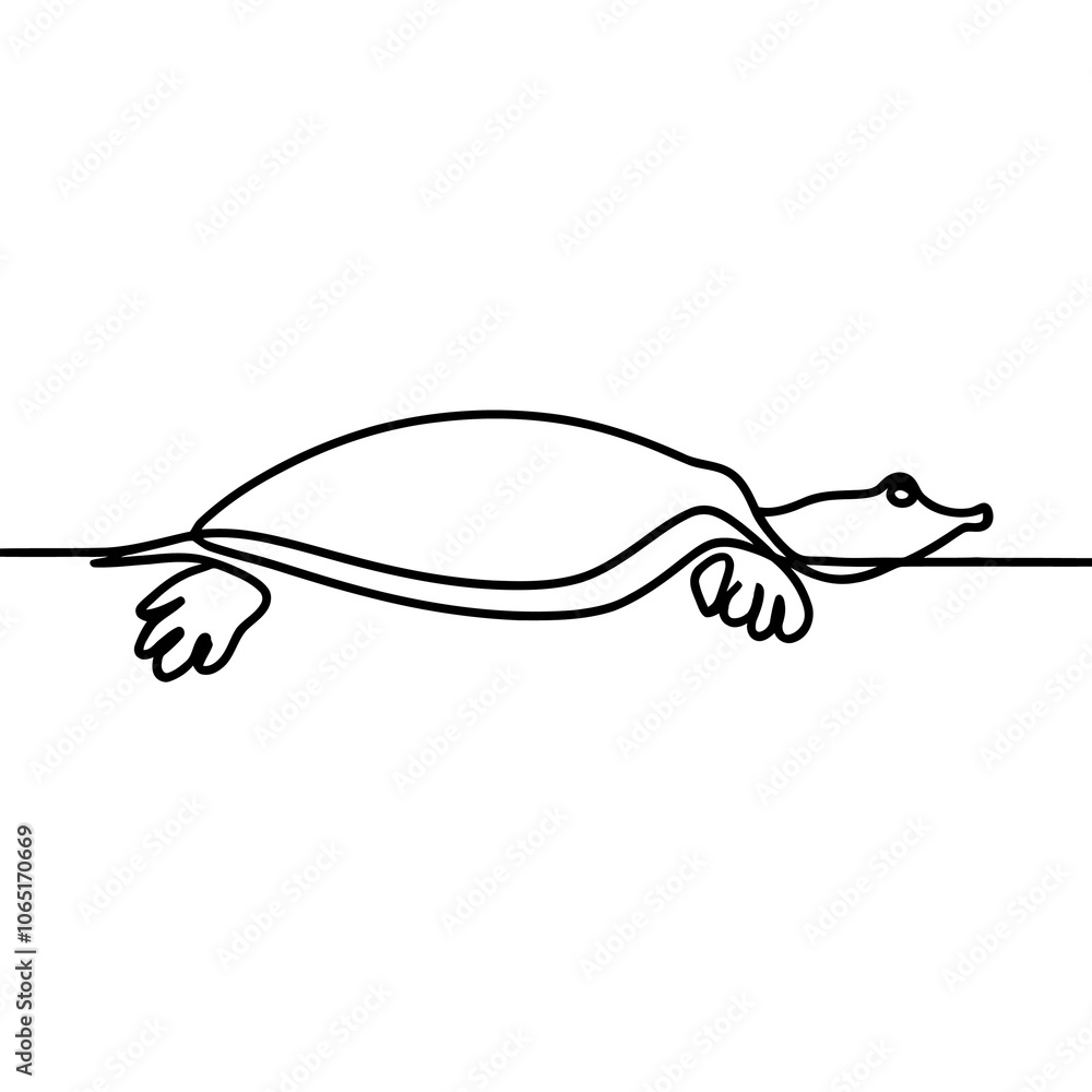 Obraz premium Softshell Turtle Line Drawing