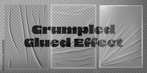 Realistic Glued Plastic A4 Format. Vector design