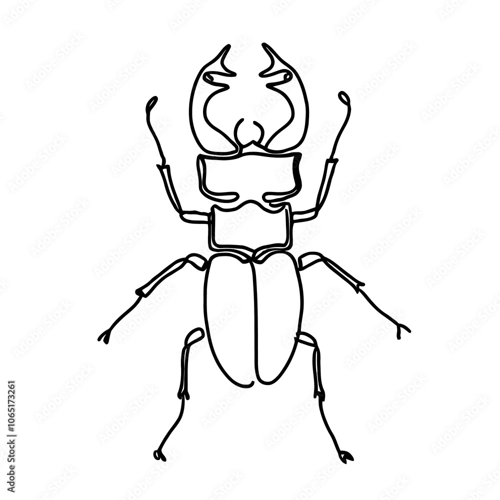 custom made wallpaper toronto digitalline drawing of large stag beetle