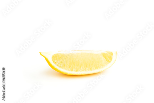 Yellow lemon sliced isolated on white background, Fresh lemon fruit, Ripe fruit photo