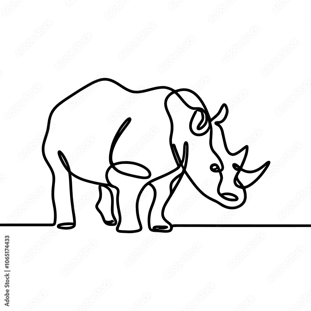 Obraz premium Rhino line drawing