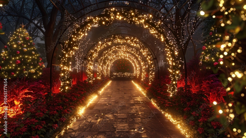 Fototapeta premium Christmas Lights Tunnel