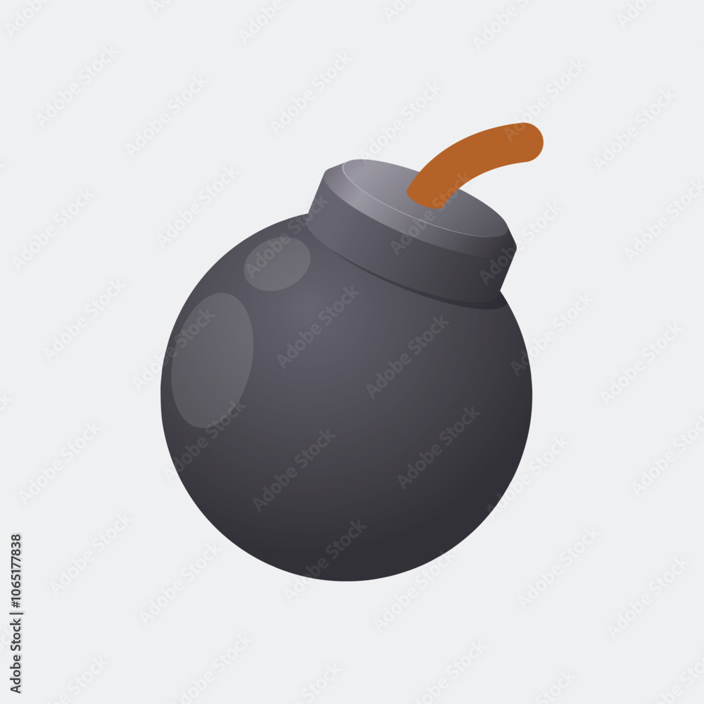 Fototapeta premium black bomb in flat vector design.